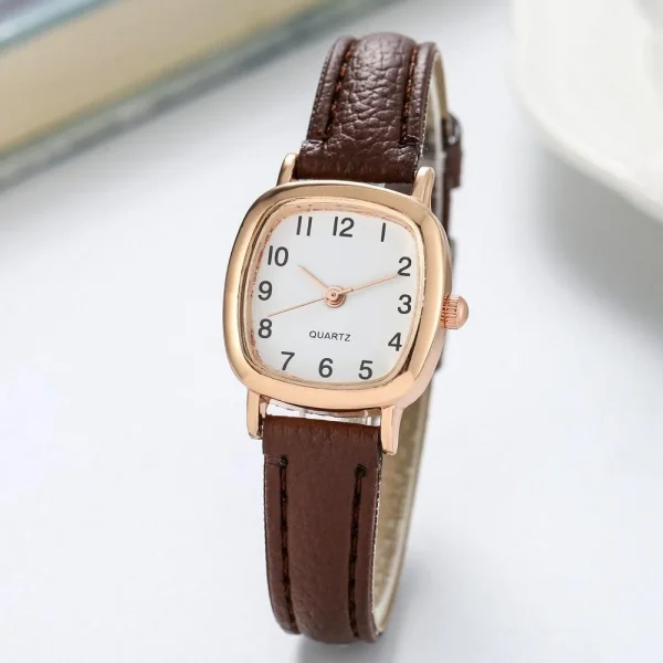 Kegllect Square Women Simple Small Dial Student Watches Vintage Belt Quartz Wristwatch - Image 5