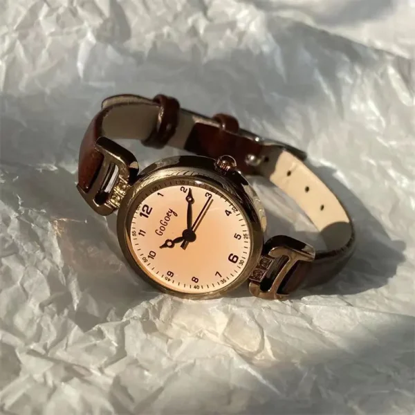 2025 Quartz Watch Women PU Leather Thin Strap Wristwatch Ladies Watches Solid Color Fashion Women Gift Watch Relojes Para Mujer - Image 2