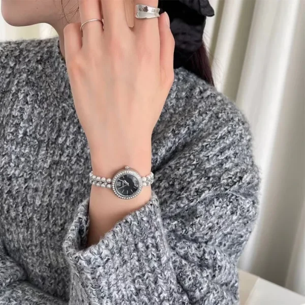 New Pearl Studded Luxury Bracelet Watch Small Dial Fashion Watch for Women Quartz Wristwatches Dropshipping Relojes Para Mujer - Image 4