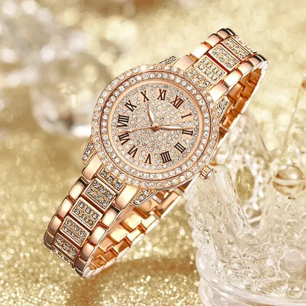 Luxury Women Shiny Bracelet Watches Fine Zircon Mechanical Lady Wristwatches Fashion Folding Watches Buckle Watch Reloj Mujer - Image 4