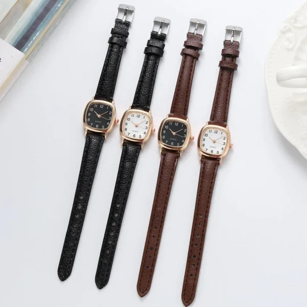 Kegllect Square Women Simple Small Dial Student Watches Vintage Belt Quartz Wristwatch - Image 2