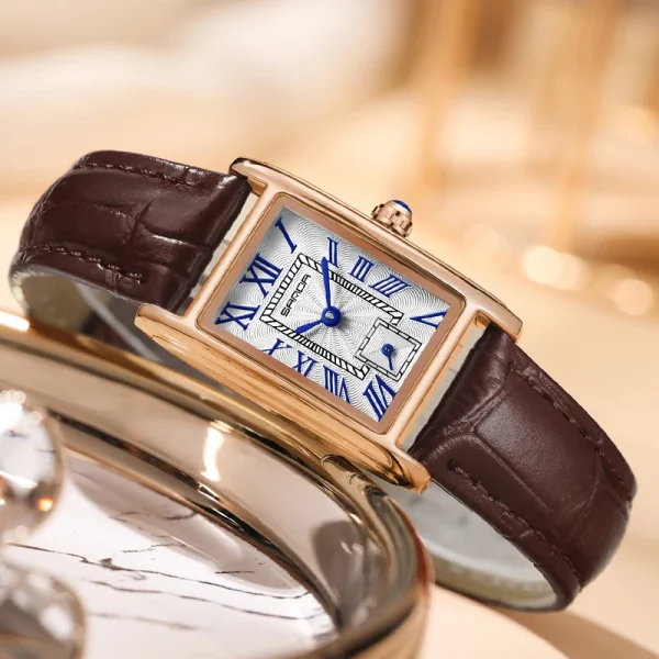 New Pagani Designs Quartz Watches For Woman Simple Rectangle Woman Watch Brown Leather Band Gifts Reloj Mujer relojes para damas - Image 2