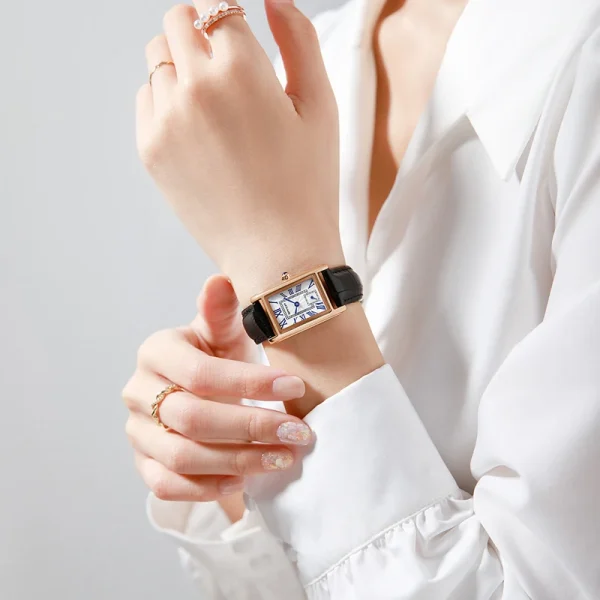 New Pagani Designs Quartz Watches For Woman Simple Rectangle Woman Watch Brown Leather Band Gifts Reloj Mujer relojes para damas - Image 3