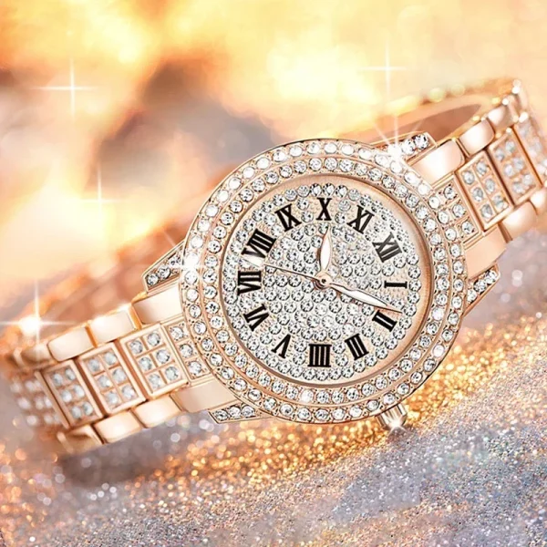 Luxury Women Shiny Bracelet Watches Fine Zircon Mechanical Lady Wristwatches Fashion Folding Watches Buckle Watch Reloj Mujer - Image 2