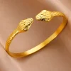 Stainless Steel Snake Bangle Bracelet For Women Vintage Gold Color Aesthetic Charm Bracelet Daily Wear Jewelry Gift mujer