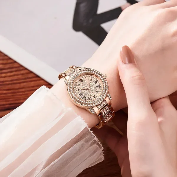 Luxury Women Shiny Bracelet Watches Fine Zircon Mechanical Lady Wristwatches Fashion Folding Watches Buckle Watch Reloj Mujer - Image 5
