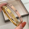 Unisex Luxury Titanium Steel Bracelet with Diamonds High-End Non-Fading Fashion Accessory for Men And Women Stylish Jewelry