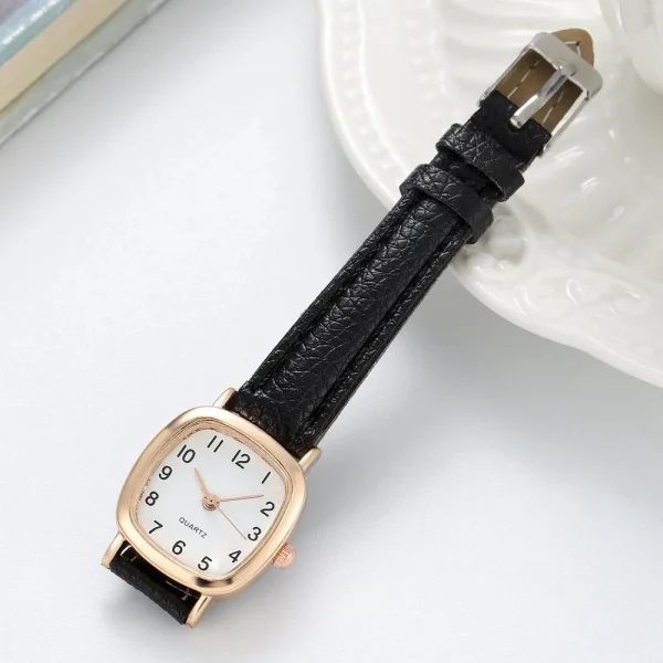 Kegllect Square Women Simple Small Dial Student Watches Vintage Belt Quartz Wristwatch - Image 4