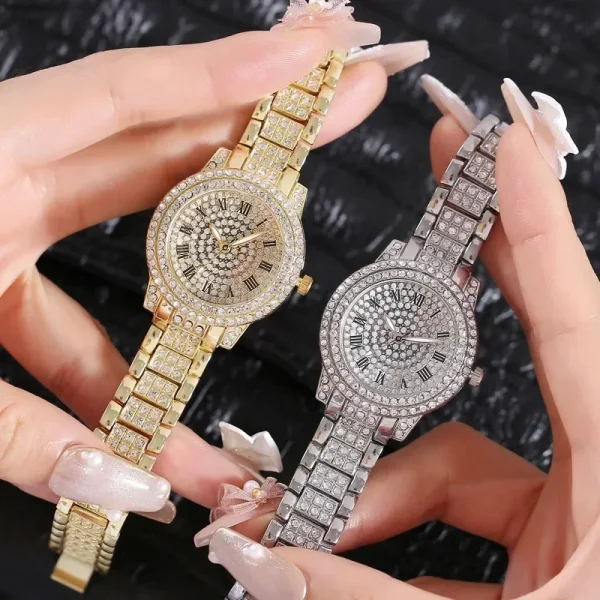 Luxury Women Shiny Bracelet Watches Fine Zircon Mechanical Lady Wristwatches Fashion Folding Watches Buckle Watch Reloj Mujer - Image 3