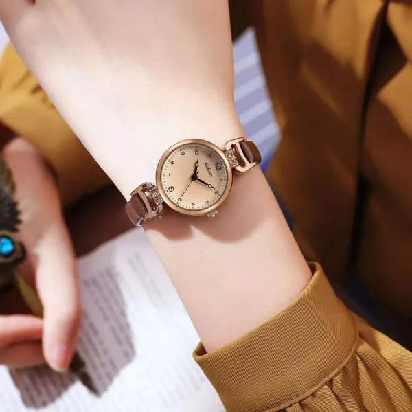 2025 Quartz Watch Women PU Leather Thin Strap Wristwatch Ladies Watches Solid Color Fashion Women Gift Watch Relojes Para Mujer - Image 6
