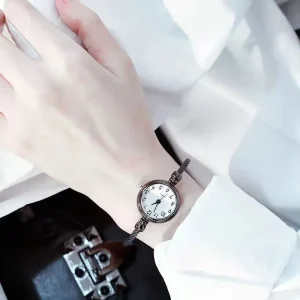 YIKAZE Women Watches Small Gold Bangle Bracelet Watch Stainless Steel Retro Ladies Quartz Wristwatch Clock Fashion Dress Watch